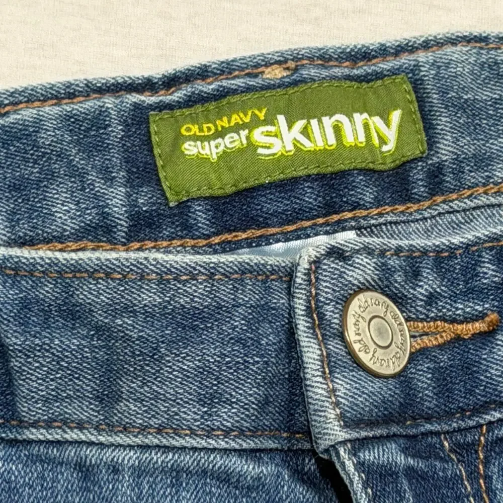Old Navy Super Skinny Jeans Girls 14 Blue Stretch Denim Adjustable Regular